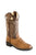 Old West Tan/Brown Kids Boys Faux Leather Cowboy Boots 1.5D