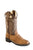 Old West Tan/Brown Kids Boys Faux Leather Cowboy Boots 1.5D