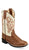 Old West Children Unisex Broad Square Toe Brown/White Faux Leather Cowboy Boots 8.5 D