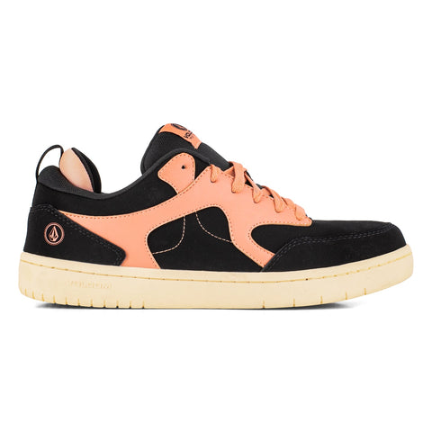 Volcom Womens Vitals Black/Clay Orange Leather CT Skate-Inspired Work Shoes