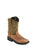 Old West Olive/Tan Children Boys Leather Cowboy Boots 10.5D