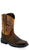 Old West Children Unisex Square Toe Burnt Dark Brown Leather Cowboy Boots 10.5 D