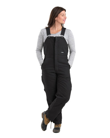 Berne Apparel Womens Softstone Duck Insulated Black 100% Cotton Bib Overall