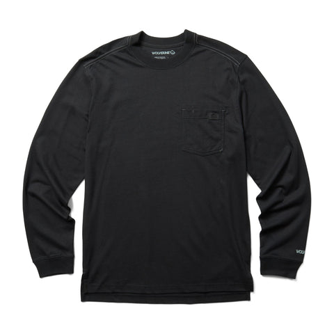 Wolverine Mens Black 100% Cotton L/S Guardian Tee