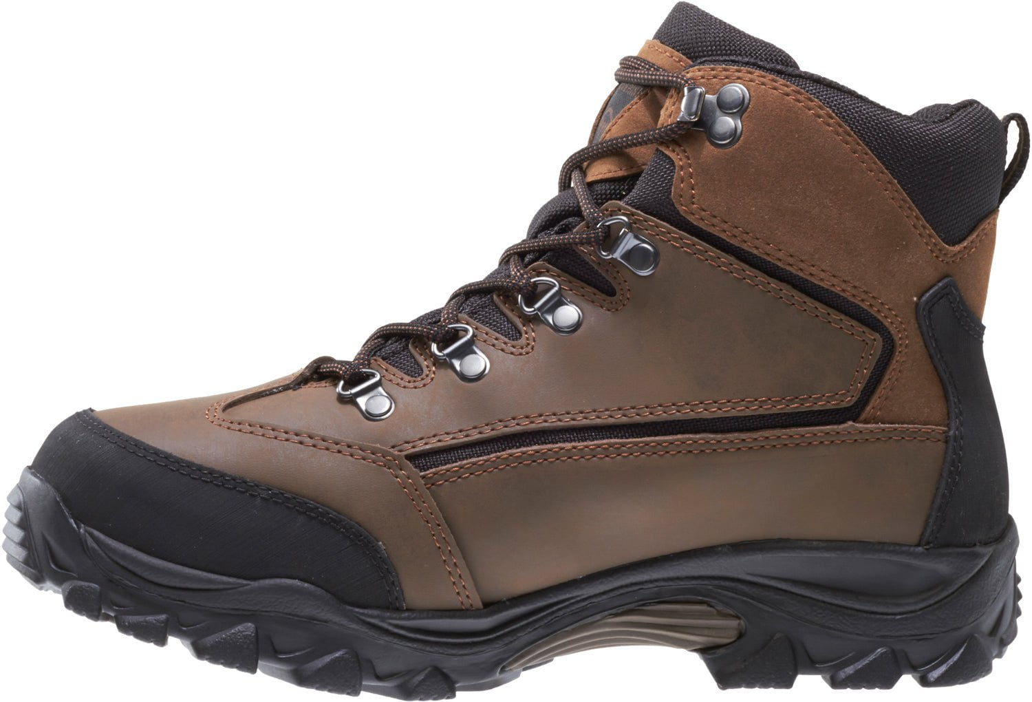 Wolverine Mens Brown Black Leather Spencer WP Mid Hiking Boots The Western Company