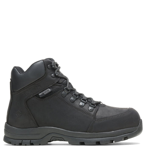 Wolverine Mens Grayson Mid WP ST Black Leather Work Boots