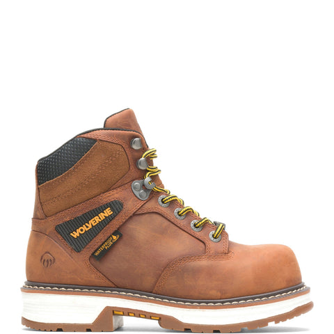 Wolverine Womens Brown Leather Work Boots Hellcat 6in WP CM