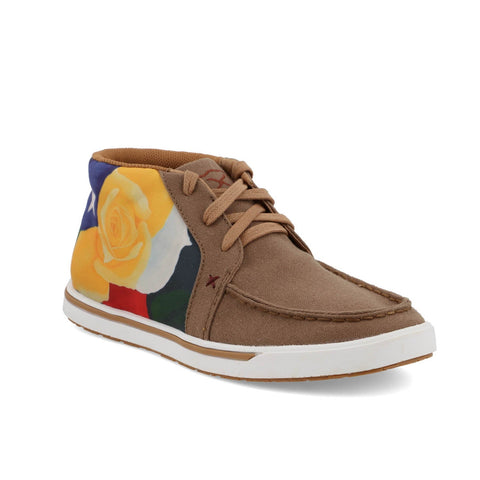 Twisted X Womens Kicks Almond/Yellow Rose Fabric Ankle Boots