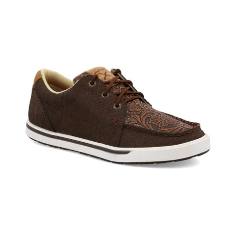 Twisted X Womens Kicks Tooled Cocoa/Brown Leather Sneakers Shoes