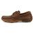 Twisted X Womens Driving Moc Brown/Cream Leather Boat Shoes