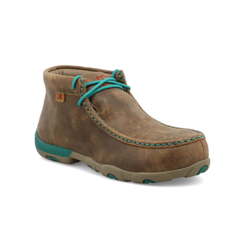 Twisted X Womens Chukka Driving Moc AT Bomber/Turquoise Leather Work Boots