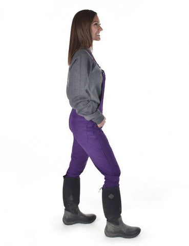 Cowgirl Tuff Womens WHPH Tuck In Purple Nylon Bib Overall
