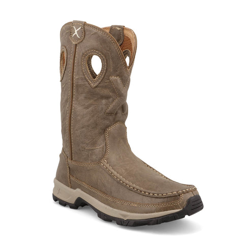 Twisted X Womens 10in Pull On Hiker Mushroom Leather 10in Work Boots