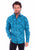 Scully Mens Worn Outs Paisley Aqua 100% Cotton L/S Shirt