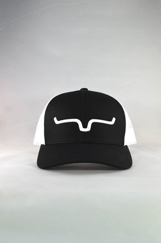 Kimes Ranch Unisex Weekly Black/White Cotton Twill Trucker Cap