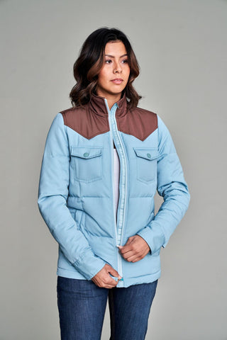 Kimes Ranch Womens Wyldfire Light Blue 100% Polyester Softshell Jacket