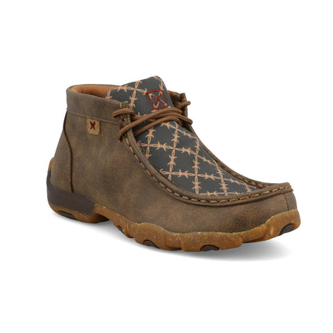 Twisted X Youth Unisex Driving Moc Barbwire Bomber/Pine Leather Chukka Boots