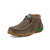 Twisted X Youth Unisex Driving Moc 4-H Taupe/Kelly Green Leather Chukka Boots
