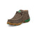 Twisted X Youth Unisex Driving Moc 4-H Taupe/Kelly Green Leather Chukka Boots
