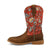 Twisted X Youth Girls Hooey Floral Rustic Brown/Red Leather Cowboy Boots