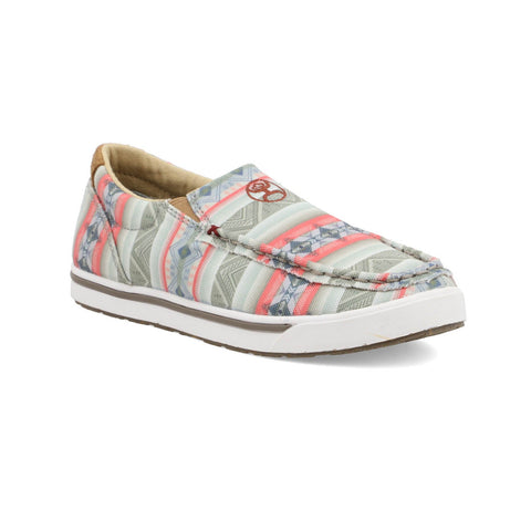 Twisted X Kids Girls Hooey Loper Pink Multi Fabric Slip-On Shoes