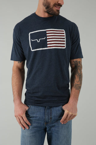 Kimes Ranch Mens American Trucker Tee Navy Cotton Blend S/S T-Shirt