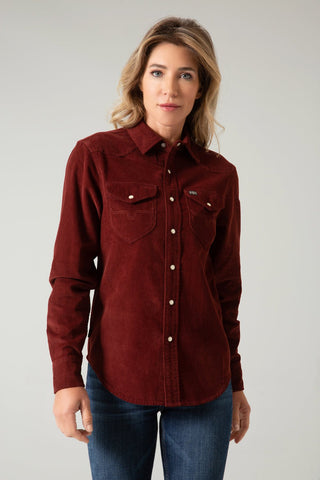 Kimes Ranch Womens Dixon Cord Rust 100% Cotton L/S Shirt