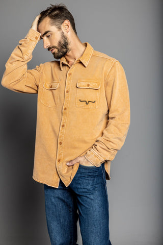Kimes Ranch Mens Ft Work Shirt Work Wear Brown 100% Cotton Jacket