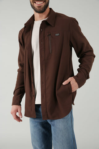 Kimes Ranch Mens Hart Shirt Brown 100% Polyester Jacket