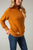 Kimes Ranch Womens Hazer Quarter Zip Work Wear Brown Cotton Blend Sweatshirt