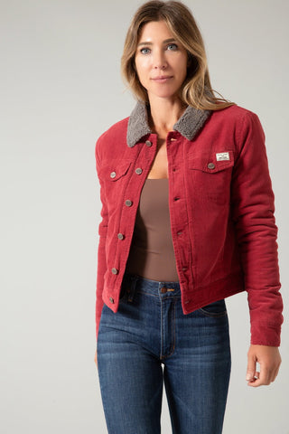 Kimes Ranch Womens Winslow Sherpa Rust Cord 100% Cotton Cotton Jacket