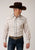 Roper Mens Tan/Cream Cotton Blend Windowpane Plaid L/S Shirt
