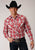 Roper Mens Red/White Cotton Blend Plaid L/S Piping Shirt
