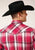 Roper Mens Red/White Cotton Blend Longhorn Plaid L/S Shirt