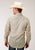 Roper Mens Cream/Brown Cotton Blend Wallpaper L/S Shirt