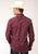 Roper Mens Brick Red Cotton Blend Cream Wallpaper L/S Shirt