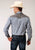 Roper Mens Royal/Grey Cotton Blend Plaid L/S Applique Shirt