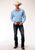Roper Mens Light Blue Cotton Blend Solid Broadcloth L/S Shirt