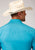 Roper Mens Turquoise Cotton Blend Plain Broadcloth L/S Shirt
