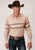 Roper Mens Tan/Brown Cotton Blend Border Stripe L/S Shirt