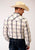 Roper Mens Cream/Navy Cotton Blend 55/45 Plaid L/S Shirt