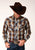 Roper Mens Brown Cotton Blend Plaid L/S 55/45 Shirt