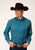 Roper Mens Peacock Blue/Olive Cotton Blend Plaid L/S Shirt