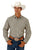 Roper Mens Loden Cotton Blend L/S Solid Tone On Tone Snap Western Shirt