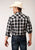 Roper Mens Black/Charcoal Cotton Blend 55/45 L/S Tall Shirt