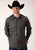 Roper Mens Charcoal Cotton Blend Dobby Stripe L/S Tall Shirt