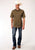 Roper Mens Brown/Cream Cotton Blend 55/45 S/S Shirt