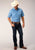 Roper Mens Heritage Blue Cotton Blend 55/45 Broadcloth S/S Shirt