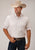 Roper Mens White Cotton Blend Diamond Stripe S/S Shirt