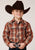 Roper Boys Kids Rust/Brown Cotton Blend Bronc Rider L/S Plaid Shirt